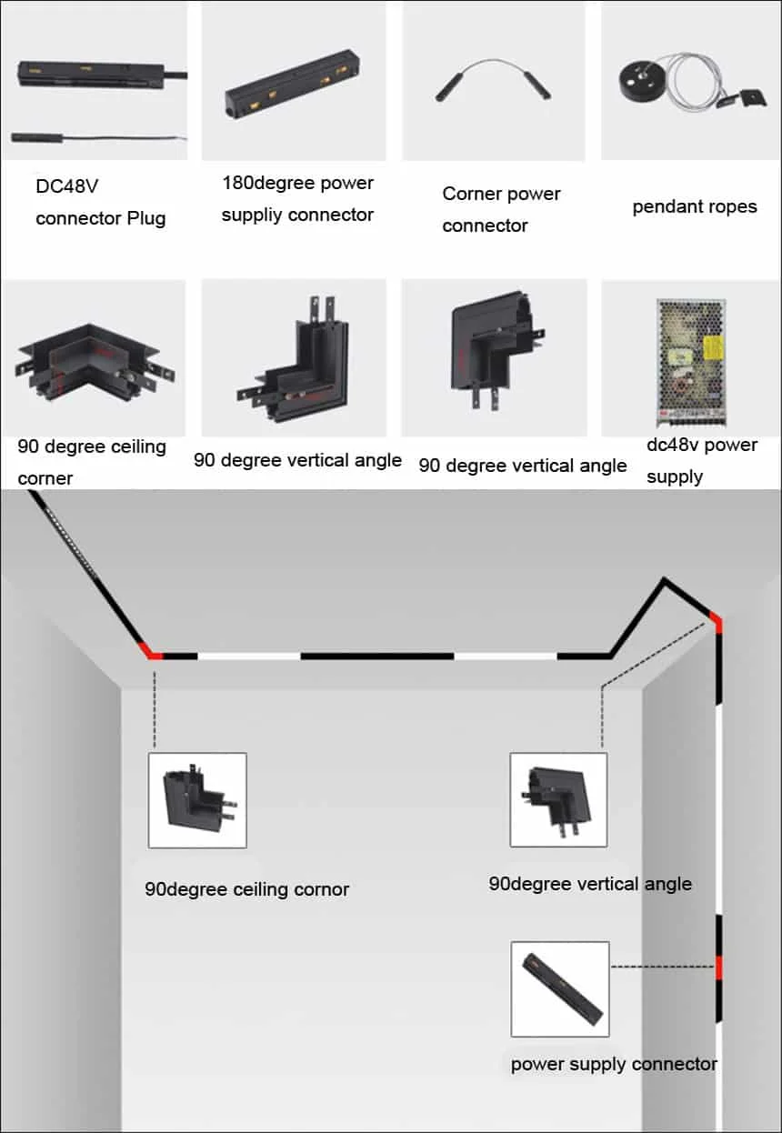 Phụ kiện hệ chiếu sáng ray nam châm