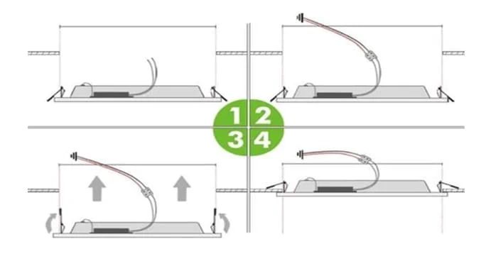 Bản vẽ lắp panel LED phẳng bằng kẹp