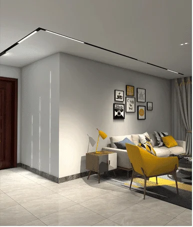 Chiếu sáng ray nam châm bố trí chữ L