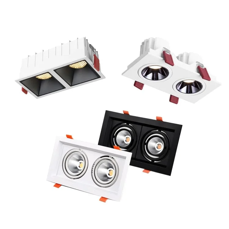 Downlight đôi có chóa cố định hoặc điều chỉnh hướng