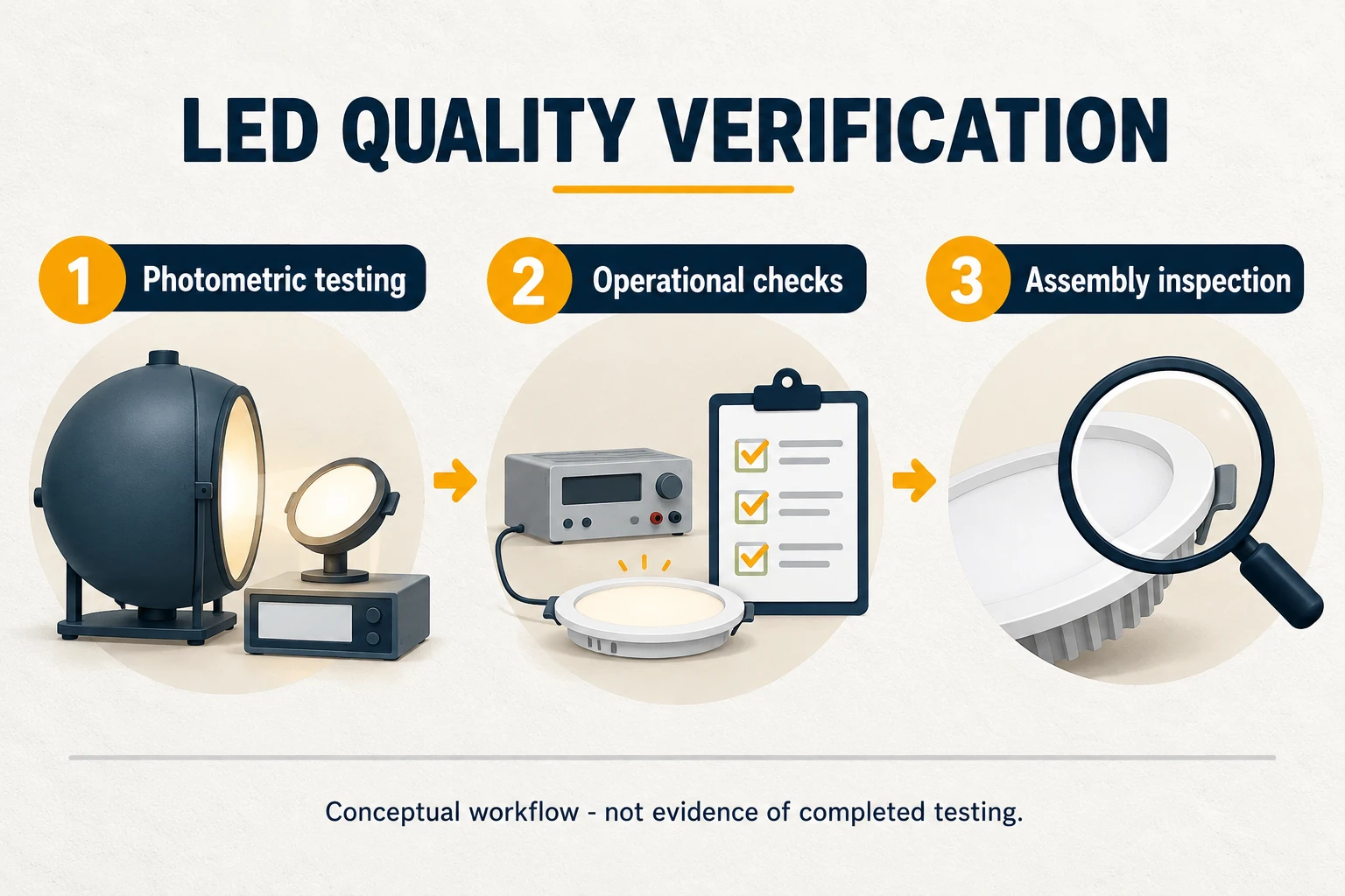 led luminaire quality verification process concept